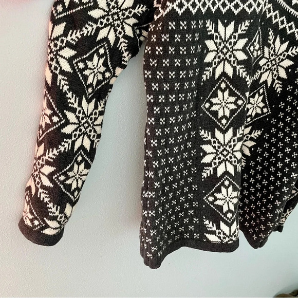 L.L. BEAN vintage chunky cotton grey and white quarter zip sweater size large - Picture 3 of 10